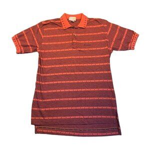 Vintage 90s IZOD Club Coral Brocade Polo Shirt Small